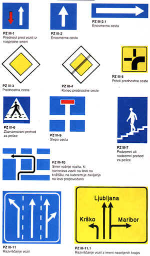 Standardni prometni znaki - znaki za obvestila (25402 bytes)