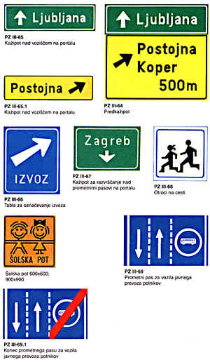 Standardni prometni znaki - znaki za obvestila (30650 bytes)